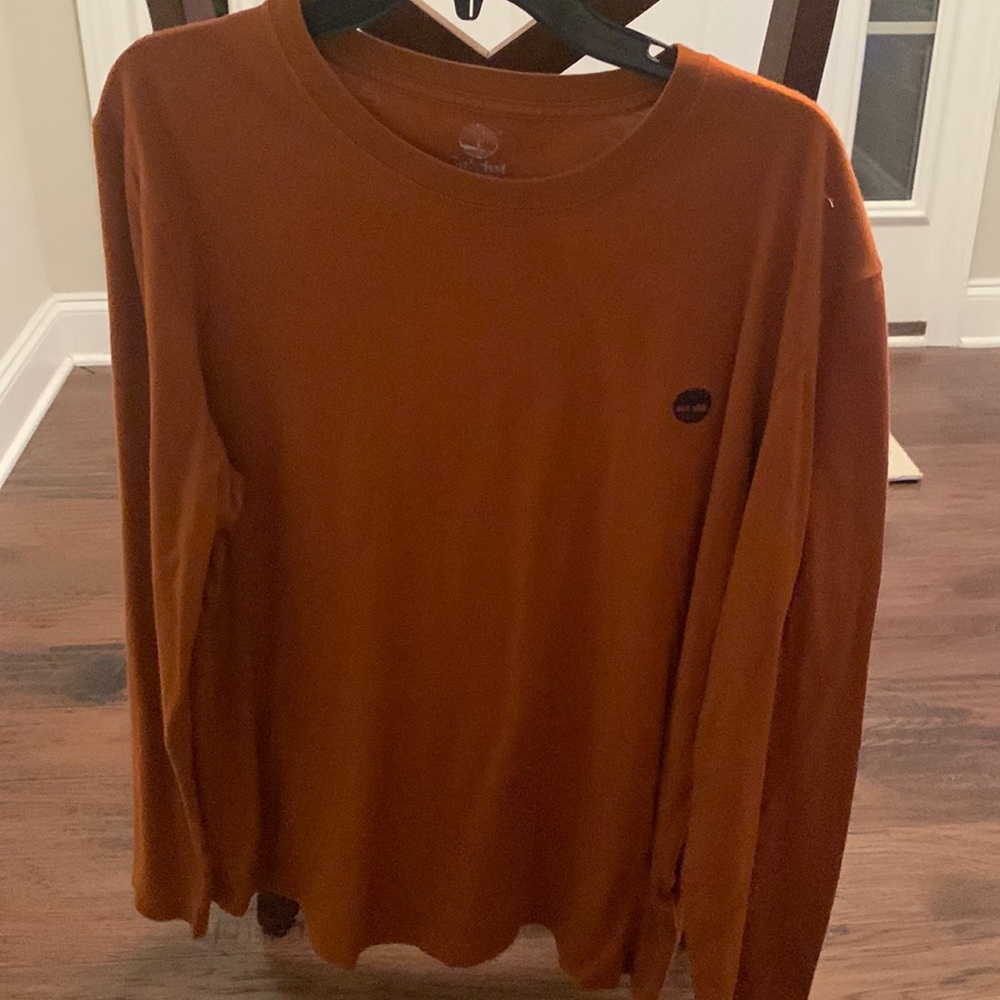 Burnt orange men’s L Timberland long sleeve shirt